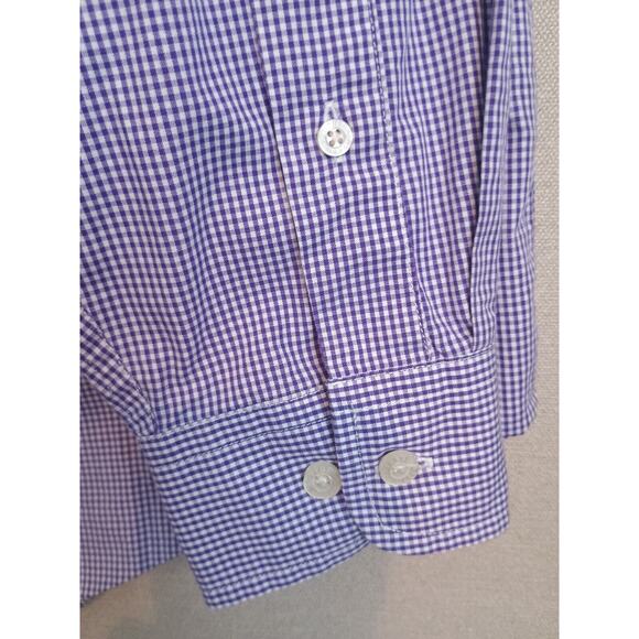 Southern Marsh Shirt Men Size 1 Purple Micro Check Wrinkle Free Button Down Logo - Picture 11 of 13